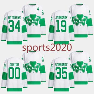 Auston Matthews 2024 St Patricks alternatieve trui Mitchell Marner John Tavares William Nylander Morgan Rielly Max Domi Martin Jones Mark Giordano Wendel Clark