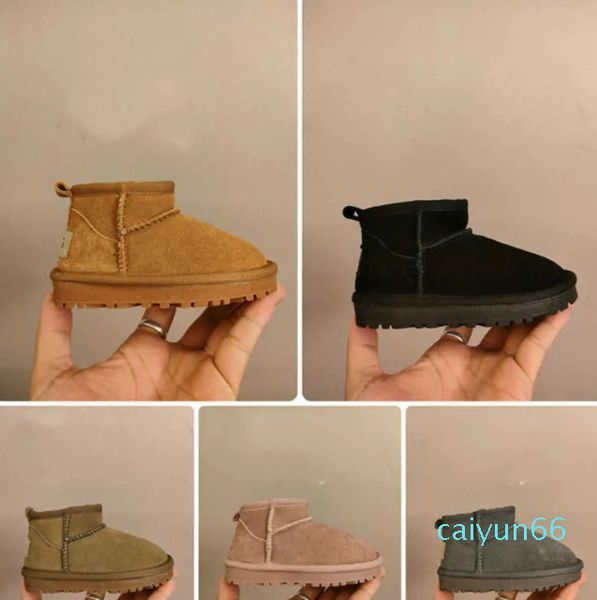 Australi boot enfants enfants hiver chaussures chaudes garçons filles Mini Bailey Bling bouton bottines bébé bottes courtes chaussure à enfiler