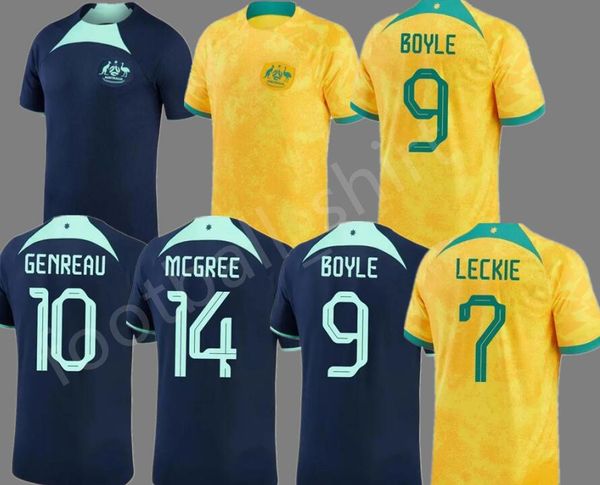 Australia 2022 2023 Jerseys de fútbol Hogar lejos LECKIE LAREN HRUSTIC IRVINE MABIL MCGREE 22 23 Camiseta de fútbol MOOY BEHICH DEGENEK Hombres