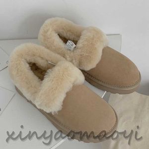 Australië Australische klassieke warme laarzen Womens Mini Half Snow Boot USA Winter Vol bont pluizig harige satijnen enkellaarzen uggsboot tasman laarsjes pantoffels