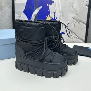 Australië laars winter designer laarzen dames snowboots Platform knie halflaarzen Dikke winter warme leerkwaliteit Donslaarzen materiaal Bont driehoekige laars met doos