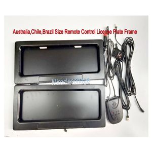 Australie Chili Brésil AU Taille de la voiture Télécommande Rideau Obturateur Hide Away License Plate Frame STEALTH HIDDEN LICENSE PLATE HOLDE275p