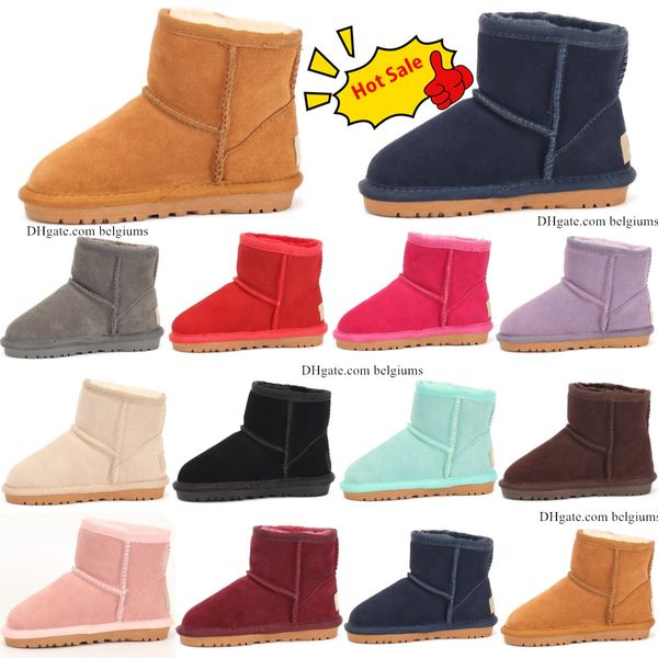 Australie Classique Enfants Ultra Mini Bottes Courtes Filles Hiver Neige Boot Designer Bébé Enfant Jeunesse Uggi Chaussures Toddler Uggitys WGG Warm Furry Sneakers Chestn b7i2 #