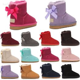 Australie classique Mini enfants UG bottes filles bambin chaussures hiver neige baskets concepteur botte jeunesse Chesut Rock Rose gris