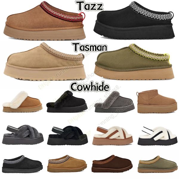 Australia Botas de nieve clásicas Diseñador Ultra Mini Tasman Slipper Deal World Mujeres Tazz's Tobillo Botines Ujys Mini Medio Bota Cálida Piel de Invierno Felpa Satén EU36-41