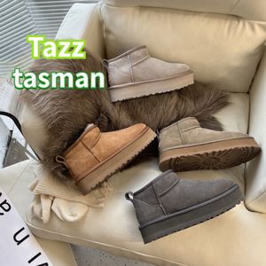 Australie Designer Bottes Tazz Tasman Pantoufles Femmes Classique Hiver Chaud Boot Moutarde Ultra Mini Plateforme Botte De Neige En Peau De Mouton Fourrure Daim Cheville Ugglis Bootie 35-44