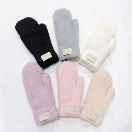 Australi￫ Designer wanten winterbonthandschoenen vrouwen meisjes warm fleece mitts trendy label buiten dikke gebreide handschoengeschenken