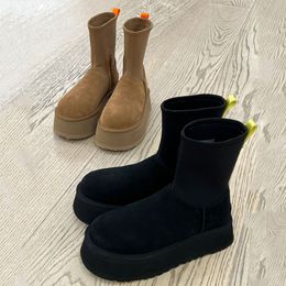 Australia diseñador botas de nieve para mujer plataforma de invierno elástico bota corta botas de piel tobillo zapatos de lana piel de oveja cuero real clásico tasman casual afuera