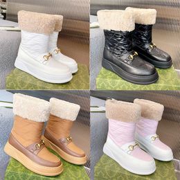 Australië Designer Snow Boots Wool Leather Platform Ankle Boots Warm Low Boot Fur Plush Winter Fall Sneeuw Katoenschoenen voor vrouwen 35-42 met doos NO428