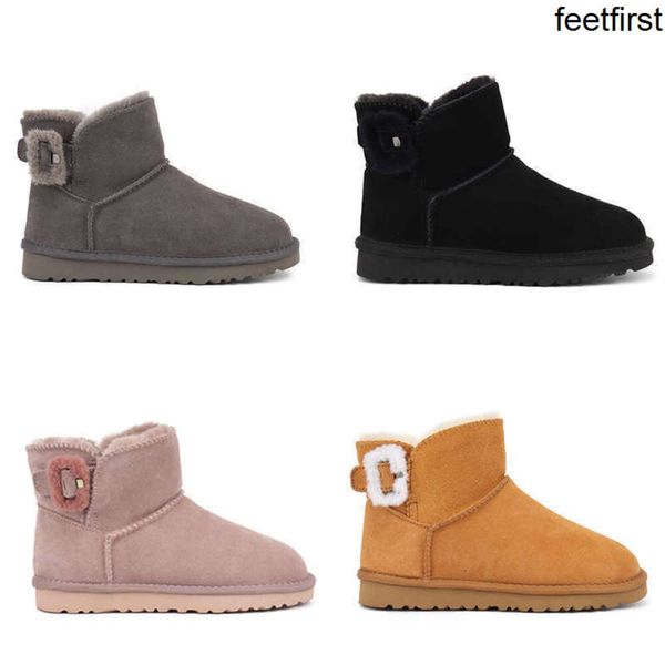 Australie Designer Femmes Bottes De Neige En Daim Laine Chaud Bottine Fourrure En Peluche Genou Moitié Hiver Automne Coton Chaussures Pour Hommes Enfants Enfants