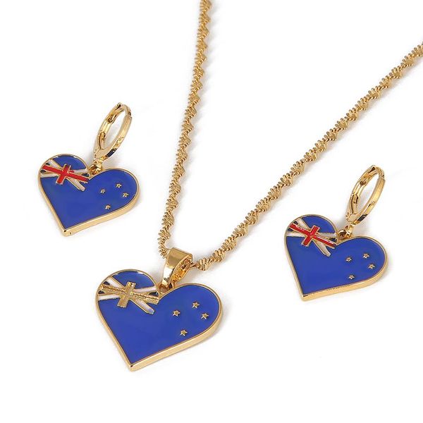 Collares con colgante de bandera de Australia, pendientes para mujer, joyería de país, abalorio australiano, regalo 2362