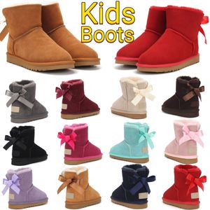 Peuter Classic Mini Australia kinderschoenen uggi Boots Meisjes Kinderen Winter Sneeuw Designer Boot Baby Kid Jeugd Jongens Warm Sneakers Zwart Roze Anjer Kastanje Paars