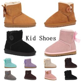 Australia Botas de diseñador de zapatos para niños uggskid mini bota mujer invernal bota luna de plataforma marrón rosa