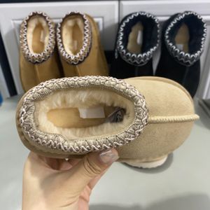 Australië Tasman Ii-pantoffels voor kinderen Tazz-babyschoenen Kastanjebont Slippers Schapenvacht Shearling Klassiek Ultra Mini-laars Wintermuiltjes Instappers Suède laarsjes ugss