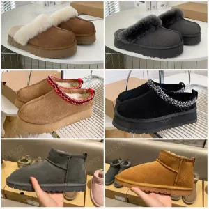 Australië Mini Boot Designer Tasman Laarzen Voor Vrouwen Tazz Slippers Platform Schapenvacht Vrouw Man Ultra Tasman Slippers Bont Slides Pluizige Winter Australische Laarzen