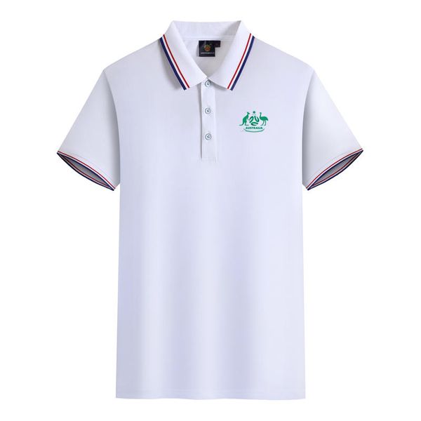 Australie national hommes et femmes Polos coton mercerisé à manches courtes revers respirant sport T-shirt LOGO peut être personnalisé