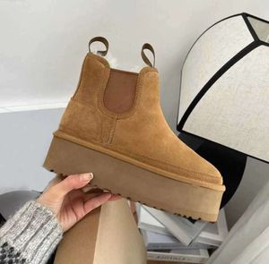 Australië Neumel Platform Chelsea laarzen damesschoenen Kastanje zwart Chelsea Designer platte sneeuwlaars wintercomfprt dameslaars putdoor sneakers uggods UGGsity