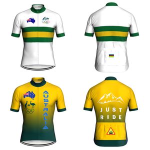 Australie Pro Summer Cycling Jersey Jacket Bib Mountain Wear Mtb Top Road Breathable Short Shirt Bicycle Classic Sport Vêtements