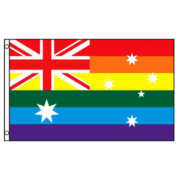 Australie Rainbow Flag LGBT Gay Pride Banner 3x5, publicité bon marché suspendue 150x90cm intérieur extérieur, livraison gratuite