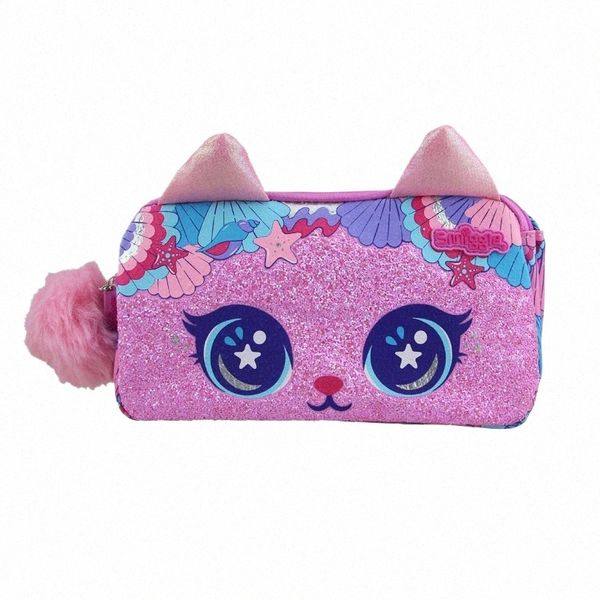 Australie Smiggle Crayon d'origine pour enfants Fille Pochette Fournitures scolaires Boîte Rose Red Shell Cat 9 pouces D8dU #