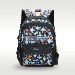 Australia Smiggle Originele kinderschooltas Jongensrugzak Zwart Astronaut Rocket Supplies 4-7 jaar oud 14 inch 240102