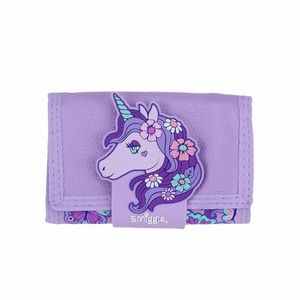 Smiggle Original Niños Cartera Chica Embrague Kawaii Mariposa Unicornio Lindo Titular de la Tarjeta para Niños Tres Bolsas Dobles Monedero N7D6 #