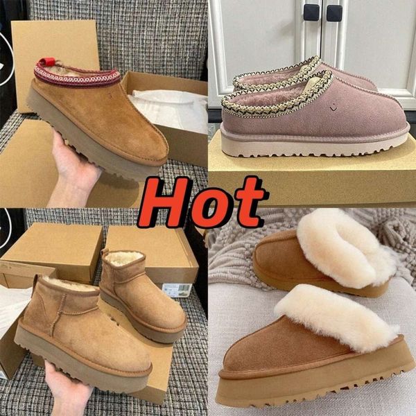 Australia Tazz Tasman Bota corta Mini Bottes Plataforma marrón Piel Botas Chesut Mujer Nieve Rojo Rosa Azul Zapatillas