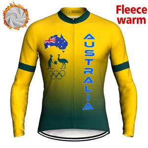 AUSTRALIE THERMAL THELME CYCLING JERSEY, manches longues, vêtements de vélo pour VTT, vêtements de vélo en plein air, vêtements d'hiver, veste chaude
