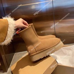 Australie ugh bottes bottes de neige femmes hiver fond épais rehaussement chaussettes élastiques femmes en peau de mouton fourrure velours épaississement bottes courtes w0M l54P #