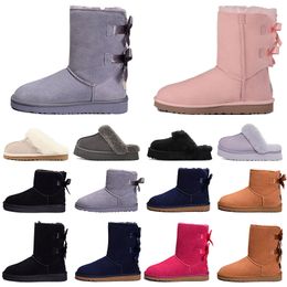 Australische sneeuw ugglis laarzen dames dikke zool winter korte uggssy schoenen meisjes klassieke dameslaarzen met verschillende strikknopen designerschoenen