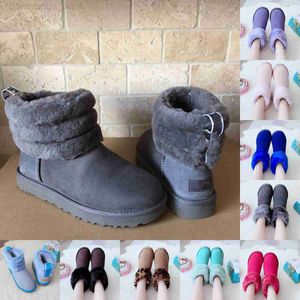 Australië ons GGs mini pluis gewatteerde manchet enkellaarsjes volwassen kind suède bont winterlaarsjes baby kinderen designer schoenen famuly match