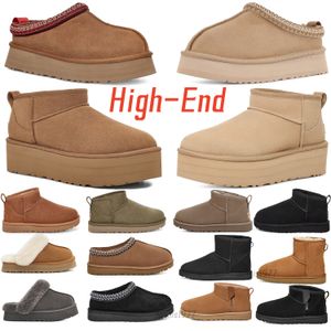 Australia Tazz semilla de mostaza Tasman zapatillas ugglie para mujer Botas cálidas para la nieve Plataforma ultra mini para mujer Castaño Diseñador Piel Semilla de mostaza Botines Botas de piel esponjosas