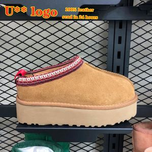 Australië Vrouw Snowboot Designer Tasman Slippers Vrouw Echt Leer Platform Tazz Schoenen Bont Laarzen Dikke Bodem Winter Booties Maat 35-43