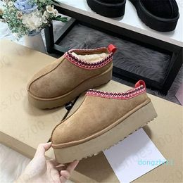 Australië Dames Bootontwerper Tasman Snow Winter Boots Fashion Ladies Platform Bont Slippers Classic Mini Suede Sheepskin Wol Unkle Booties US 4-12 001