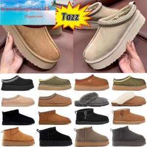 Australië Dameslaarzen Tasman Platformlaarzen Tazz Sneeuw Winter Schapenvacht Slippers Dames Bont Slipper Dames Klassiek Ultra Mini Suede Wol Enkel uggliss bootiesk