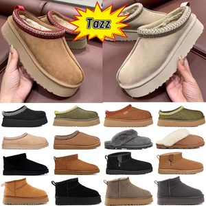 Australië Women Boot Tasman Platform Boots Designer Tazz Snow Winter Sheepskin Slippers Dames Fur Slipper Ladies Classic Ultra Mini Suede Wool enkel Bootiesrrr