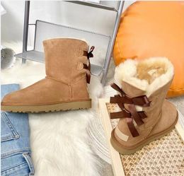 Australië Vrouwen Klassieke Warme Laarzen Designer Snow Booties Winter Australische Laars Mode Platte Hak Clear Mini pluche Bottes slipper 35-42