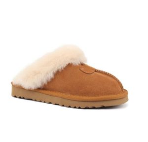 Zapatillas de mujer australianas, botines de invierno de diseñador, zapatos cálidos de algodón para interiores, botas de nieve con toboganes de piel de cuero Real
