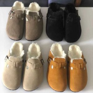 Designer Australi￫ ARAIAT SLIPPERS WOL BOSTON COGGS Slippels Winterbont Scuff Slipper Clogs Cork Sliders Leather Wool Sandalen Dames Loafers Schoenen No421
