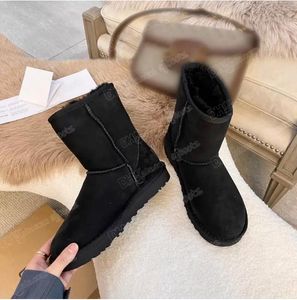 Zapatos australianos clásicos cálidos para el hogar Mini media bota de nieve para mujer EE. UU. GS 585401 Invierno Piel completa Mullido peludo Satén Tobillo Botas Botines Zapatillas US4-12