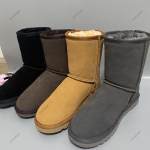 Australian Classic Women Ultra Designer Platform Men Real Leather Warm 5825 2cm Winter Full fur Fluffy furry Satén Botines Botines Australia Snow boots 34-43