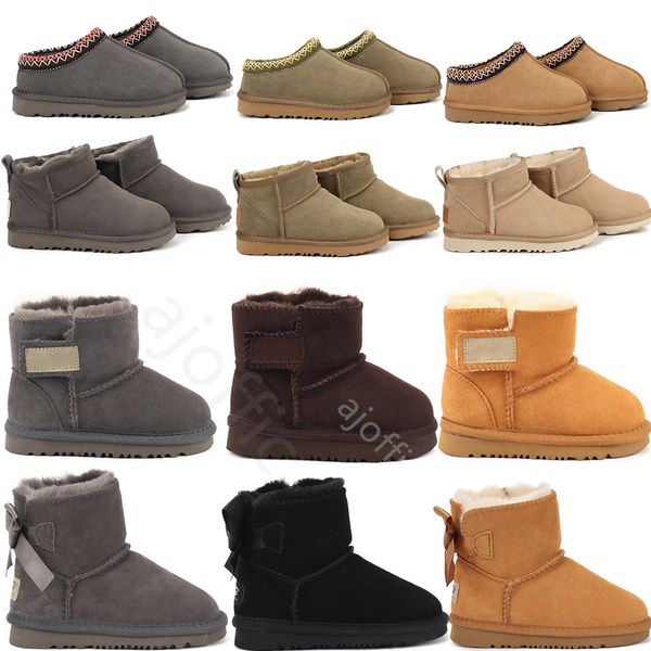 Botas para niños pequeños uggskids tasman australia nieve niños invierno clásico ultra mini botton botton bebés niños niñas tobillo niño piel botines de gamuza