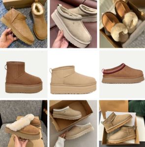 Designers australiens bottes de neige femmes tasman laine martin pantoufles glie combinent peau de mouton et cuir peluche épaissie dopamine imperméable pluie femmes tazz uggder