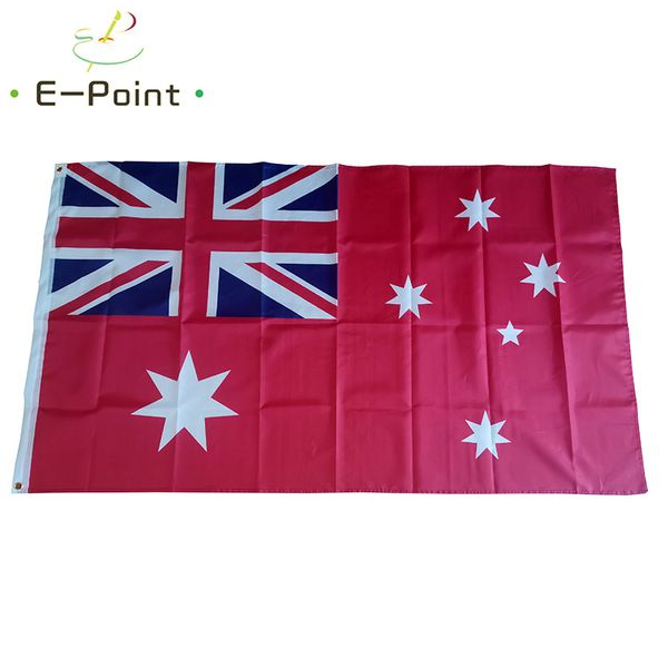 Drapeau australien Ensign Rouge Australie Naval 3 * 5 pieds (90 cm * 150 cm) Drapeau en polyester Décoration de bannière volant drapeau de jardin de maison Cadeaux de fête