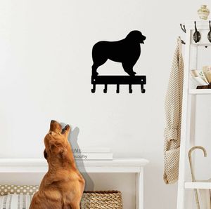 Berger Australien Chien Porte-clés Laisse Cintre Fer Art Décoration Murale - 9 Pouces/ 6 Pouces Art Mural En Métal