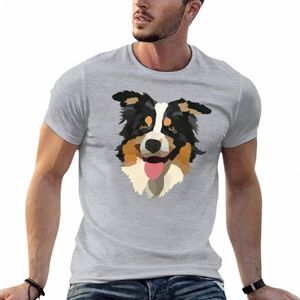 Berger australien Tri T-shirt noir personnalisé blanc uni douane concevoir vos propres t-shirts blancs pour hommes G8eO #