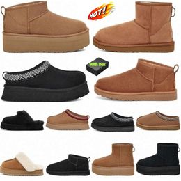 Australische dameslaarzen Klassiek uggess Warm VS uggsliess platform Mini Enkel australië bailey inter Satijn Vol bont Pluizige harige buck uggiess pantoffels