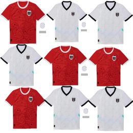 Oostenrijk Klassieke hoogwaardige waterdichte Euro 24/25 Home Away Kits heren tops t-shirts uniformen sets rode tops witte tees