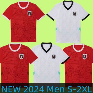 24/25 Oostenrijk Euro Soccer Jersey 2024 Home Away Kits Men Tops T -shirts Uniformen Sets Red Tops White Tees