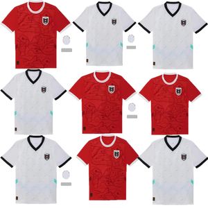 Autriche Nouveaux styles les plus vendus Euro 2024 2025 Home Away Kits hommes enfants hauts t-shirts uniformes ensembles hauts rouges t-shirts blancs